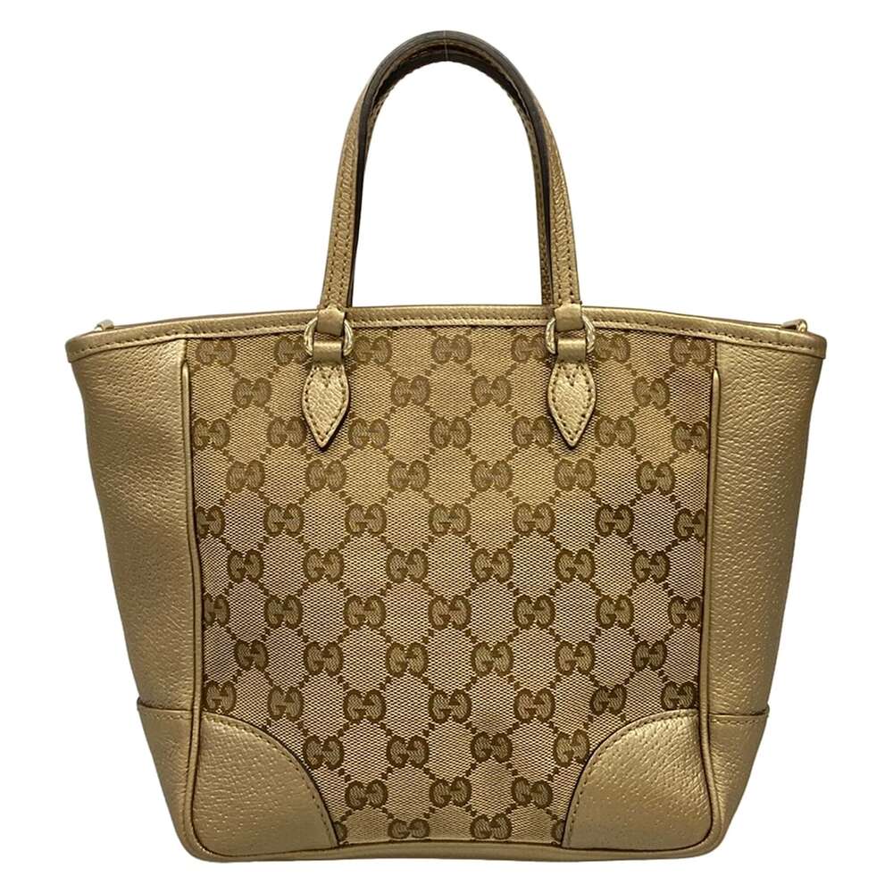 Gucci GG Handbag 353121 Beige Dark Brown Gold Jacquard Leather - Picture 3 of 15